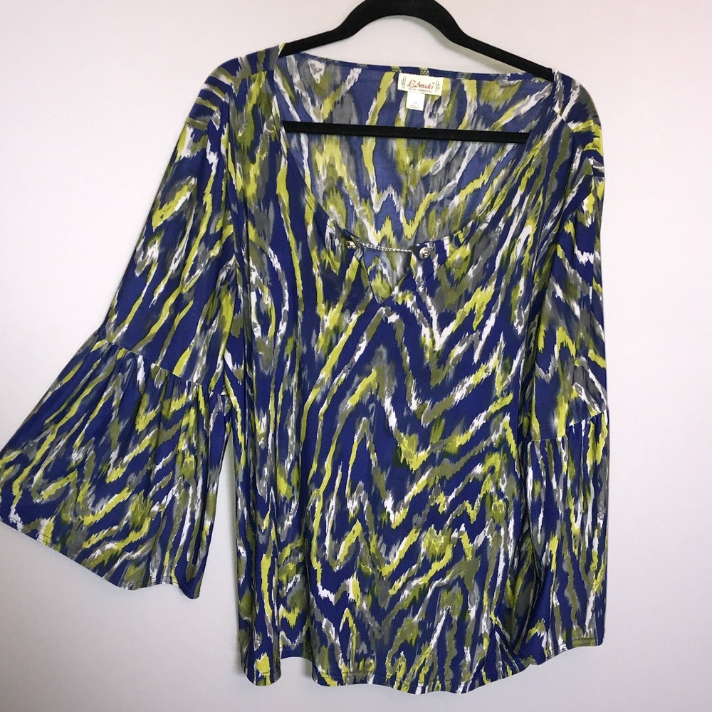 L'Amadei Blouse With Bellowing Sleeves Size 2X
